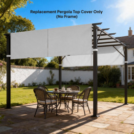 Lot 2 Toiles Remplacement Pergola Cortezubi Étanche UV30+ Gris Clair 3x3m