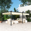 Pergola Castrejana Rétractable Grande Taille Extérieur Beige Clair 5,97x3,58m