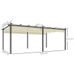 Pergola Castrejana Rétractable Grande Taille Extérieur Beige Clair 5,97x3,58m