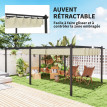 Pergola Castrejana Rétractable Grande Taille Extérieur Beige Clair 5,97x3,58m