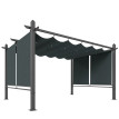 Pergola Dolores Abri Jardin Rétractable Toile Ajustable Anthracite UV50+ Aluminium