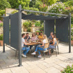 Pergola Dolores Abri Jardin Rétractable Toile Ajustable Anthracite UV50+ Aluminium