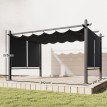 Pergola Dolores Abri Jardin Rétractable Toile Ajustable Anthracite UV50+ Aluminium