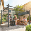 Pergola Dolores Abri Jardin Rétractable Toile Ajustable Anthracite UV50+ Aluminium