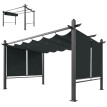 Pergola Dolores Abri Jardin Rétractable Toile Ajustable Anthracite UV50+ Aluminium