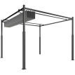 Pergola Dagobert rétractable gris protection solaire jardin extérieur 3x3m