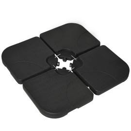 Pied de parasol Hartmut 4 dalles lestage ultra-stable noir vent résistant HDPE