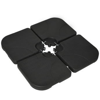 Pied de parasol Hartmut 4 dalles lestage ultra-stable noir vent résistant HDPE