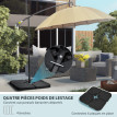 Pied de parasol Hartmut 4 dalles lestage ultra-stable noir vent résistant HDPE