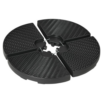 Lot 4 Dalles Lestage Parasol Lekeitio Stabilité Vent Résine Noire HDPE