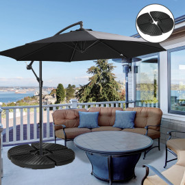Lot 4 Dalles Lestage Parasol Lekeitio Stabilité Vent Résine Noire HDPE