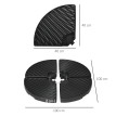 Lot 4 Dalles Lestage Parasol Lekeitio Stabilité Vent Résine Noire HDPE