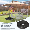 Lot 4 Dalles Lestage Parasol Lekeitio Stabilité Vent Résine Noire HDPE