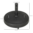 Pied Parasol Ironfield Base Lestage Résine Granulée Noir Stable & Mobile 24 kg
