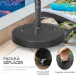 Pied Parasol Ironfield Base Lestage Résine Granulée Noir Stable & Mobile 24 kg