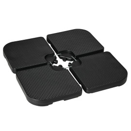 Pied de parasol Boroa lestage ultra stable design résine noire 4 dalles