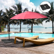Pied de parasol Boroa lestage ultra stable design résine noire 4 dalles