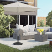 Pied de parasol Dorothée stabilité optimale motif zigzag noir élégant