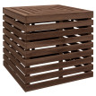 Higinio Pied Parasol Coffre Rangement Table Basse 3 en 1 Extérieur Marron