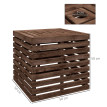 Higinio Pied Parasol Coffre Rangement Table Basse 3 en 1 Extérieur Marron