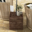 Higinio Pied Parasol Coffre Rangement Table Basse 3 en 1 Extérieur Marron