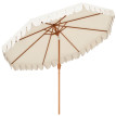 Parasol Hadwin octogonal inclinable en acier effet bois résistant UV crème