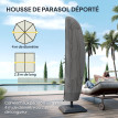 Housse parasol Lauterbach protection imperméable anti UV intempéries poussière noir