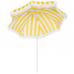 Parasol Fika inclinable résistant au vent ombre optimale plage bohème chic jaune et blanc