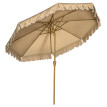 Parasol Inocencio Octogonal Inclinable 264cm Beige Jardin Terrasse Piscine Acier Aspect Bois