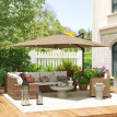 Parasol Plentzia déporté rotatif 360° kaki protection UV résistant