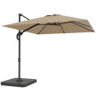 Parasol Jaumont inclinable rotatif 360° kaki anti-UV avec lest intégré