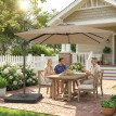 Parasol Jaumont inclinable rotatif 360° kaki anti-UV avec lest intégré