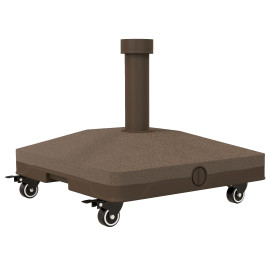 Pied de parasol Xeval stabilité optimale lestable marron design contemporain HDPE 45x45cm