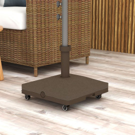 Pied de parasol Xeval stabilité optimale lestable marron design contemporain HDPE 45x45cm