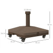 Pied de parasol Xeval stabilité optimale lestable marron design contemporain HDPE 45x45cm