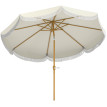 Parasol Terneval Inclinable Franges Protection UV Beige 269cm Jardin Balcon Extérieur
