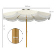 Parasol Terneval Inclinable Franges Protection UV Beige 269cm Jardin Balcon Extérieur