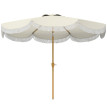 Parasol Terneval Inclinable Franges Protection UV Beige 269cm Jardin Balcon Extérieur