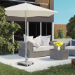 Pied Parasol Costanza Base Lestage Granit Gris 28kg Roulettes Poignée 32-48mm