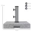 Pied Parasol Costanza Base Lestage Granit Gris 28kg Roulettes Poignée 32-48mm