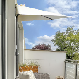 Parasol Ornavasso Balcon Terrasse Demi-Lune Crème Résistant UV