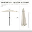 Parasol Ornavasso Balcon Terrasse Demi-Lune Crème Résistant UV