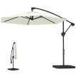 Parasol Ribabellosa déporté 3m crème avec base lestée et toile ventilée UPF30+