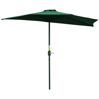 Parasol Ubaldo Demi-Lune Balcon Terrasse Vert Protection UV Manivelle Pratique