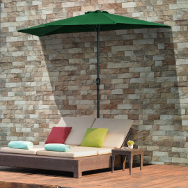 Parasol Ubaldo Demi-Lune Balcon Terrasse Vert Protection UV Manivelle Pratique