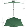 Parasol Ubaldo Demi-Lune Balcon Terrasse Vert Protection UV Manivelle Pratique