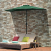 Parasol Ubaldo Demi-Lune Balcon Terrasse Vert Protection UV Manivelle Pratique