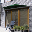 Parasol Ubaldo Demi-Lune Balcon Terrasse Vert Protection UV Manivelle Pratique