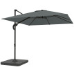 Parasol Kerseval déporté rotatif 360° inclinaison 5 positions gris foncé UV50+