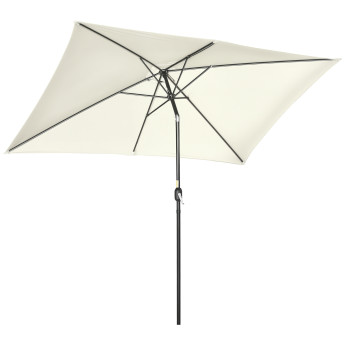 Parasol Osmond rectangulaire inclinable protection UV crème 295x195 cm